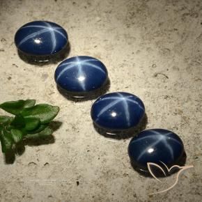 Gemme di Zaffiro stellato Blu scuro naturale da 3.01 ct, Ovale, Opaco