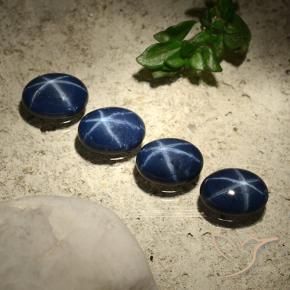 Gemme di Zaffiro stellato Blu scuro naturale da 3.64 ct, Ovale, Opaco