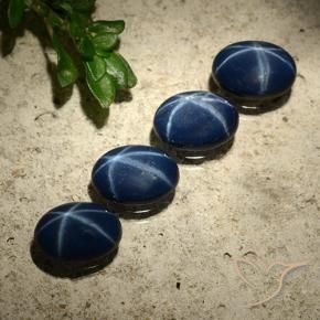 Gemme di Zaffiro stellato Blu scuro profondo naturale da 3.37 ct, Ovale, Opaco