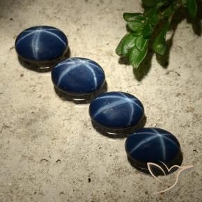 Gemme di Zaffiro stellato Blu scuro profondo naturale da 3.37 ct, Ovale, Opaco