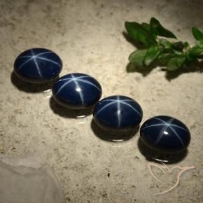 Gemme di Zaffiro stellato Blu scuro naturale da 6.11 ct, Ovale, Opaco