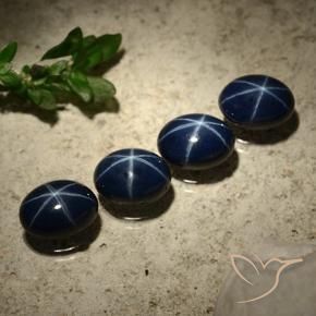 Gemme di Zaffiro stellato Blu scuro naturale da 6.11 ct, Ovale, Opaco