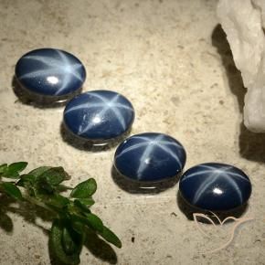 Gemme di Zaffiro stellato Blu scuro profondo naturale da 2.92 ct, Ovale, Opaco
