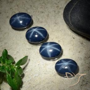 Gemme di Zaffiro stellato Blu scuro naturale da 4.20 ct, Ovale, Opaco