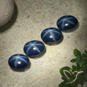 Gemme di Zaffiro stellato Blu scuro profondo naturale da 4.05 ct, Ovale, Opaco