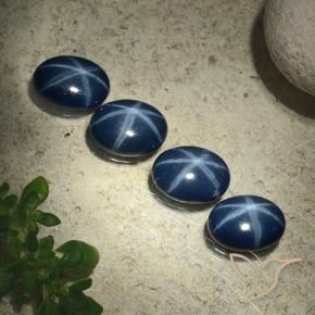 Gemme di Zaffiro stellato Blu scuro profondo naturale da 4.05 ct, Ovale, Opaco