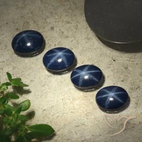 Gemme di Zaffiro stellato Blu scuro profondo naturale da 3.59 ct, Ovale, Opaco