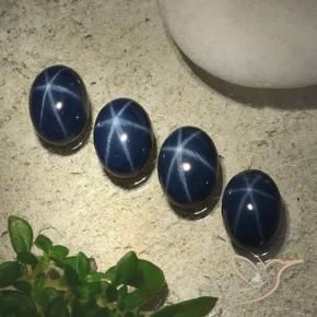 Gemme di Zaffiro stellato Blu scuro profondo naturale da 5.55 ct, Ovale, Opaco