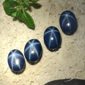 Gemme di Zaffiro stellato Blu scuro naturale da 2.84 ct, Ovale, Opaco