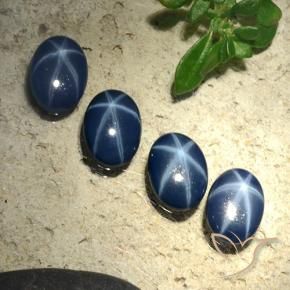Gemme di Zaffiro stellato Blu scuro naturale da 2.84 ct, Ovale, Opaco