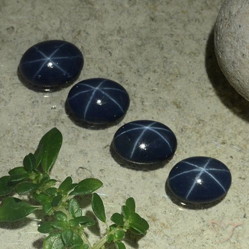 3.36ctw Naturale Blu scuro Zaffiro stellato, Ovale, Opaco