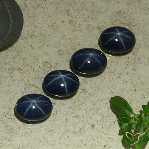 5.77ctw Naturale Blu scuro Zaffiro stellato, Ovale, Opaco