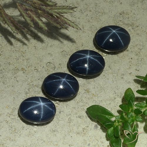 4.85ctw Naturale Blu scuro Zaffiro stellato, Ovale, Opaco
