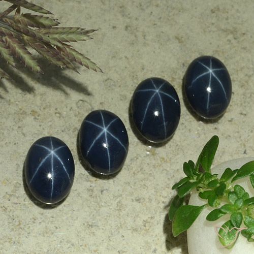 5.69ctw Naturale Blu scuro Zaffiro stellato, Ovale, Opaco