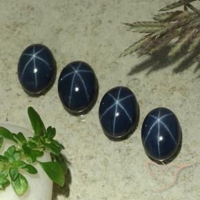 Gemme di Zaffiro stellato Blu scuro naturale da 5.69 ct, Ovale, Opaco