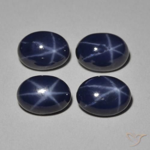 5.28ctw Naturale Blu scuro Zaffiro stellato, Ovale, Opaco