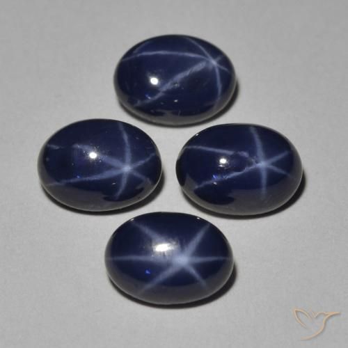 Gemme di Zaffiro stellato Blu scuro naturale da 5.28 ct, Ovale, Opaco