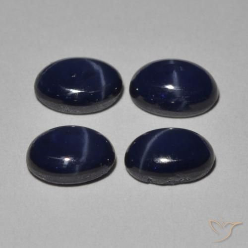 Gemme di Zaffiro stellato Blu scuro naturale da 5.28 ct, Ovale, Opaco