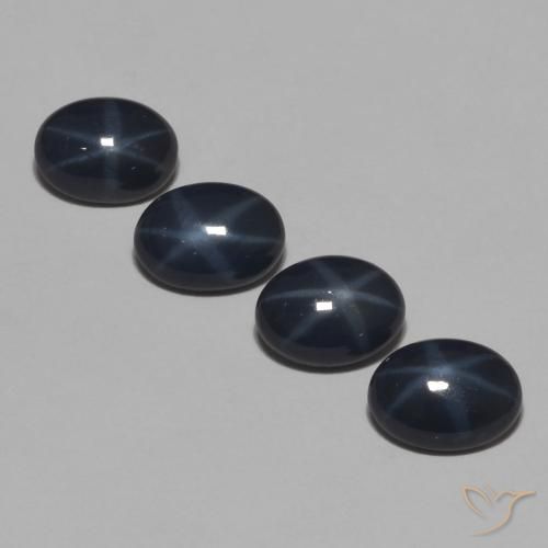 4.68ctw Naturale Blu scuro Zaffiro stellato, Ovale, Opaco
