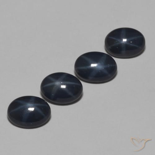 Gemme di Zaffiro stellato Blu scuro naturale da 4.68 ct, Ovale, Opaco