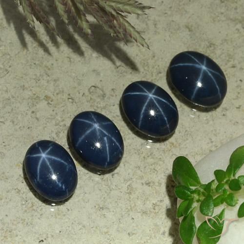 4.43ctw Naturale Blu scuro Zaffiro stellato, Ovale, Opaco