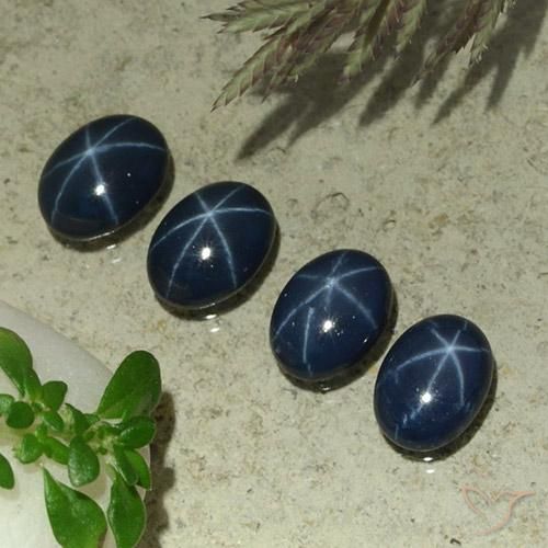 Gemme di Zaffiro stellato Blu scuro naturale da 4.43 ct, Ovale, Opaco