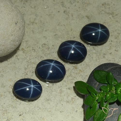 4.03ctw Naturale Blu scuro Zaffiro stellato, Ovale, Opaco