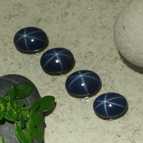 Gemme di Zaffiro stellato Blu scuro naturale da 4.03 ct, Ovale, Opaco