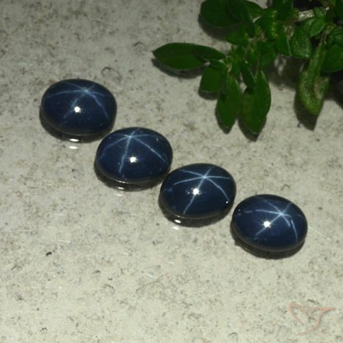 4.25ctw Naturale Blu scuro Zaffiro stellato, Ovale, Opaco