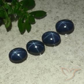 Gemme di Zaffiro stellato Blu scuro naturale da 4.25 ct, Ovale, Opaco