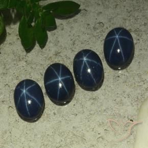 Gemme di Zaffiro stellato Blu scuro naturale da 3.31 ct, Ovale, Opaco