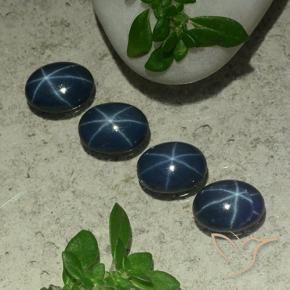 Gemme di Zaffiro stellato Blu scuro naturale da 3.65 ct, Ovale, Opaco