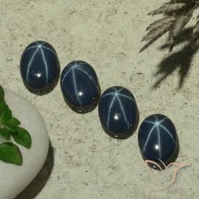 Gemme di Zaffiro stellato Blu scuro naturale da 2.97 ct, Ovale, Opaco