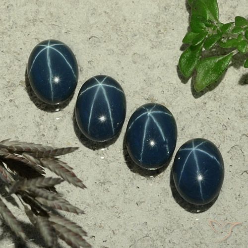 Gemme di Zaffiro stellato Blu scuro profondo naturale da 4.92 ct, Ovale, Opaco
