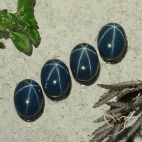 Gemme di Zaffiro stellato Blu scuro profondo naturale da 4.92 ct, Ovale, Opaco