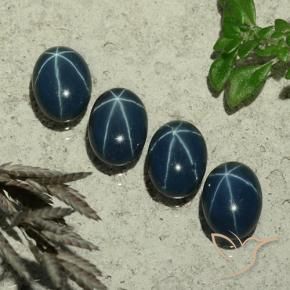 Gemme di Zaffiro stellato Blu scuro profondo naturale da 4.92 ct, Ovale, Opaco