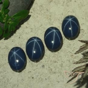 Gemme di Zaffiro stellato Blu scuro profondo naturale da 3.39 ct, Ovale, Opaco