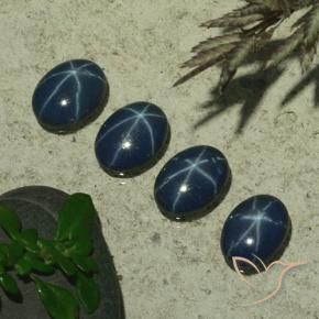 Gemme di Zaffiro stellato Blu scuro naturale da 2.86 ct, Ovale, Opaco