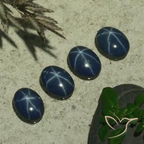 Gemme di Zaffiro stellato Blu scuro naturale da 2.86 ct, Ovale, Opaco