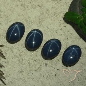 Gemme di Zaffiro stellato Blu scuro naturale da 4.04 ct, Ovale, Opaco