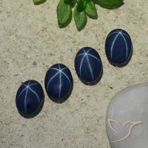 Gemme di Zaffiro stellato Blu scuro naturale da 3.89 ct, Ovale, Opaco