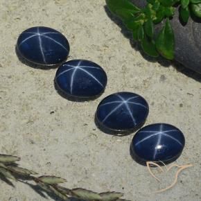 Gemme di Zaffiro stellato Blu scuro naturale da 3.80 ct, Ovale, Opaco