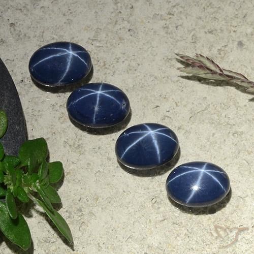 Zaffiro stellato naturale blu da 4,64 ct, taglio ovale, opaco