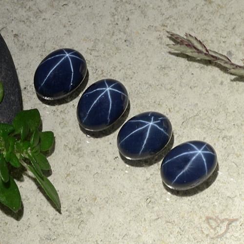 Gemme di Zaffiro stellato Blu scuro naturale da 6.34 ct, Ovale, Opaco