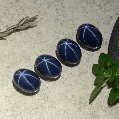 Gemme di Zaffiro stellato Blu scuro naturale da 6.34 ct, Ovale, Opaco