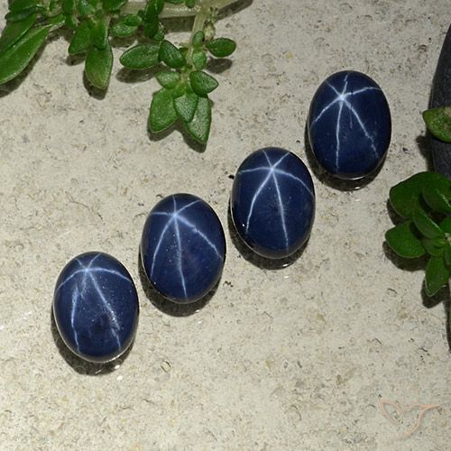 4.61ctw Naturale Blu scuro Zaffiro stellato, Ovale, Opaco