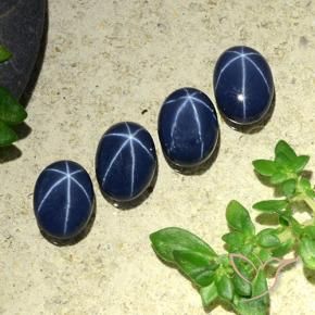 Gemme di Zaffiro stellato Blu scuro profondo naturale da 4.34 ct, Ovale, Opaco