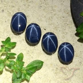 Gemme di Zaffiro stellato Blu scuro profondo naturale da 4.34 ct, Ovale, Opaco