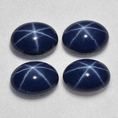 Gemme di Zaffiro stellato Blu scuro naturale da 6.13 ct, Taglio ovale, Opaco