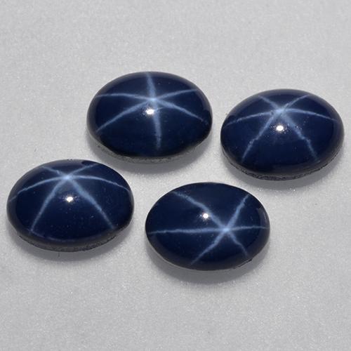 Gemme di Zaffiro stellato Blu scuro naturale da 6.13 ct, Taglio ovale, Opaco